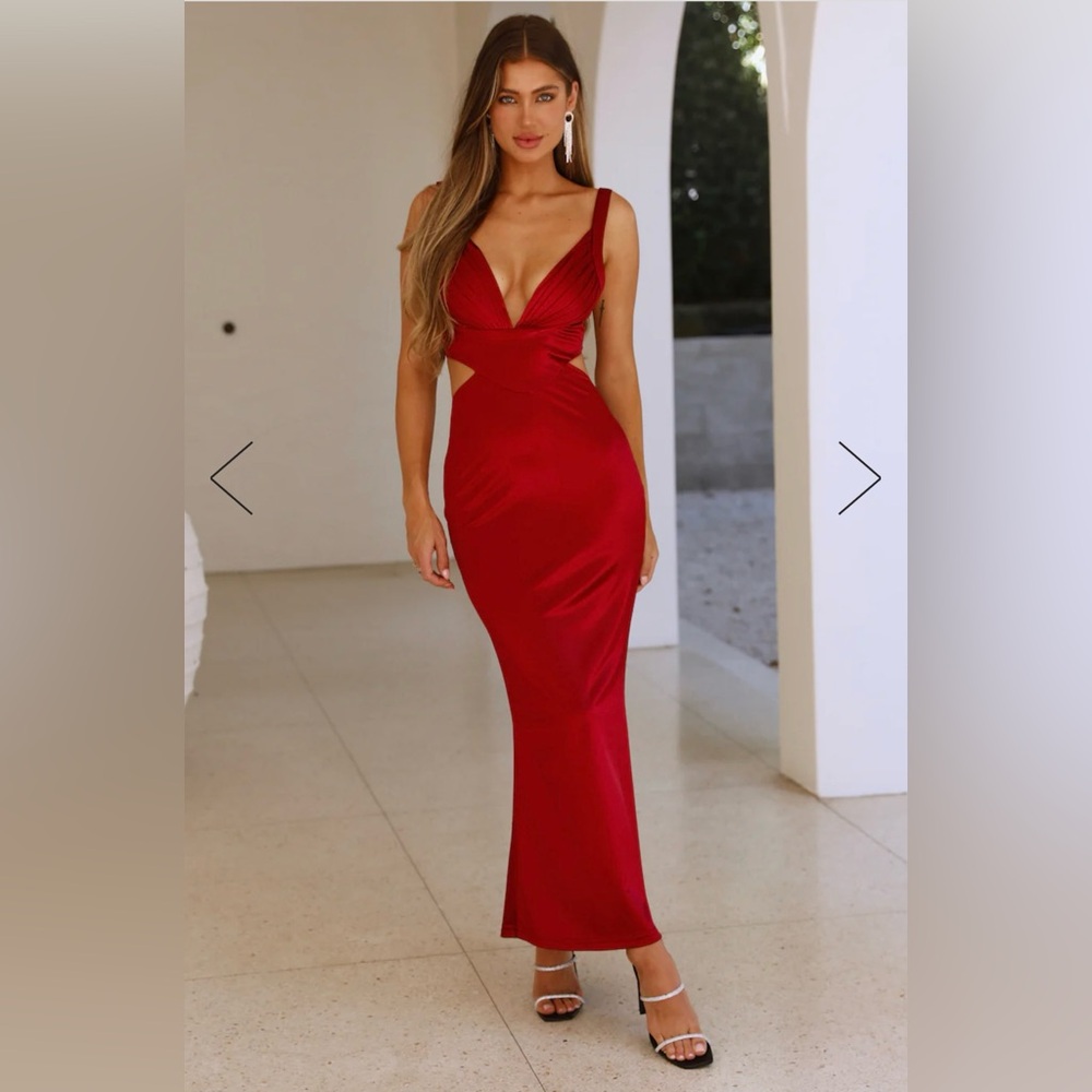 Sunset Views Satin Midi Dress Wine